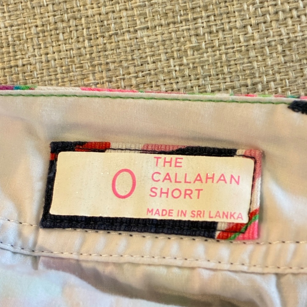 Lilly Pulitzer Callahan‎ Shorts Women 0 Navy Pink Tropical Leaf Preppy Resrt - Picture 3 of 9
